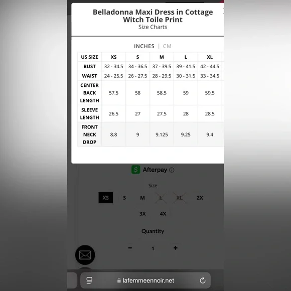 Belladonna Maxi Dress in Cottage Witch Toile Print NWT XL - Picture 9 of 10
